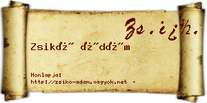 Zsikó Ádám névjegykártya